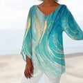 Aquarelle™ | Ocean-Inspired V-Neck Blouse