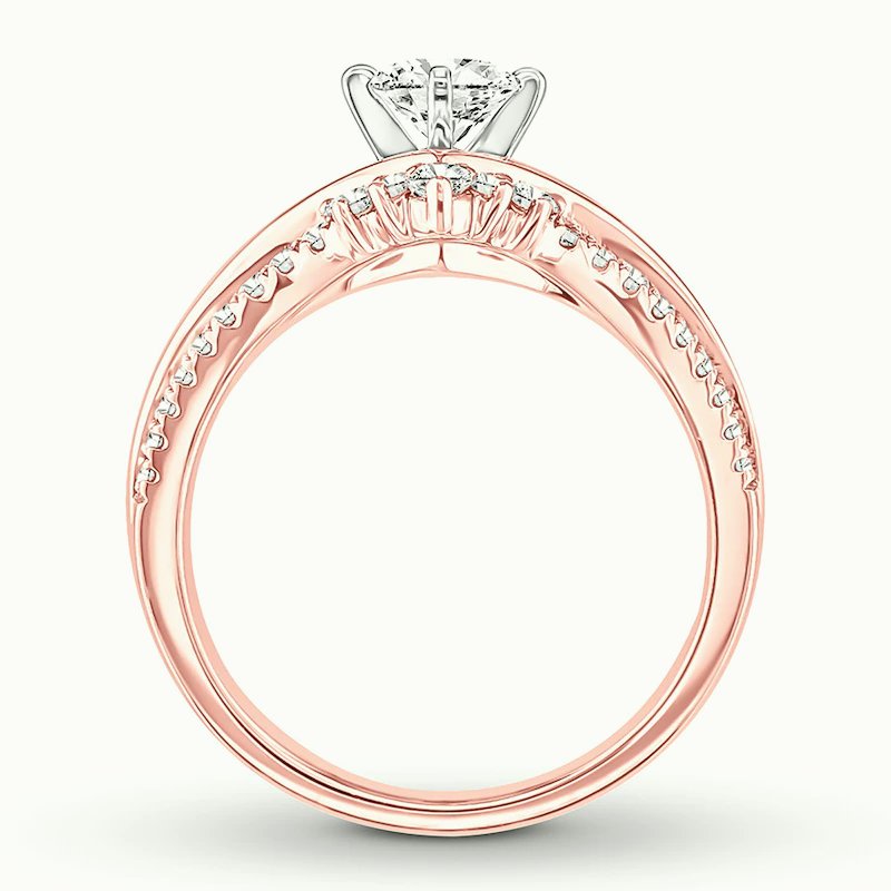 Diamond Engagement Ring 7/8 ct tw Round-cut 14K Rose Gold