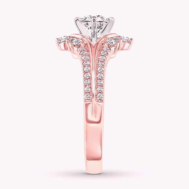 Diamond Engagement Ring 7/8 ct tw Round-cut 14K Rose Gold