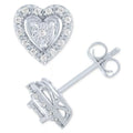 Diamond Heart Earrings (1/10 ct. t.w.) in Sterling Silver or Sterling Silver & 14k Rose Gold-Plate