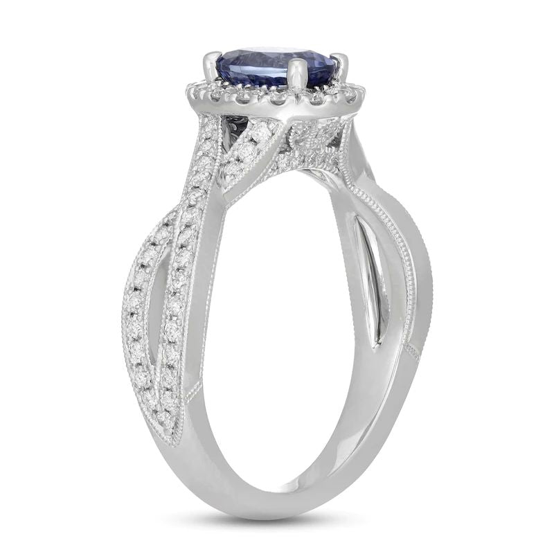 Neil Lane Tanzanite & Diamond Engagement Ring 5/8 ct tw Round-cut 14K White Gold