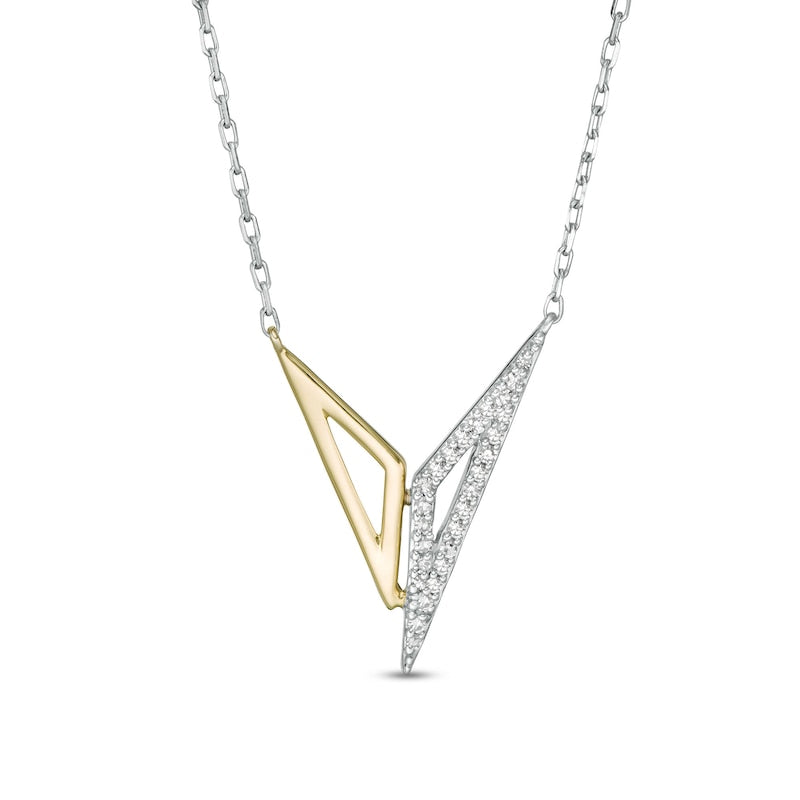 Wonder Woman Collection 1/10 CT. T.W. Diamond "Bracelets of Submission" Necklace in Sterling Silver and 10K Gold