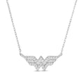 Wonder Woman Collection 1/10 CT. T.W. Diamond Symbol Necklace in Sterling Silver