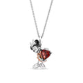 Disney Treasures 100 Years of Disney Minnie Mouse Garnet & Diamond Accent Necklace Sterling Silver & 10K Rose Gold 19