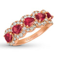 Passion Ruby Ring 3/4 ct tw Nude Diamonds 14K Gold