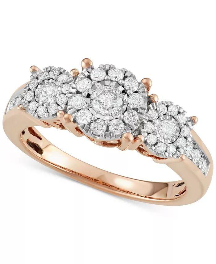Diamond Three Stone Engagement Ring (3/4 ct. t.w.) in 16k Gold