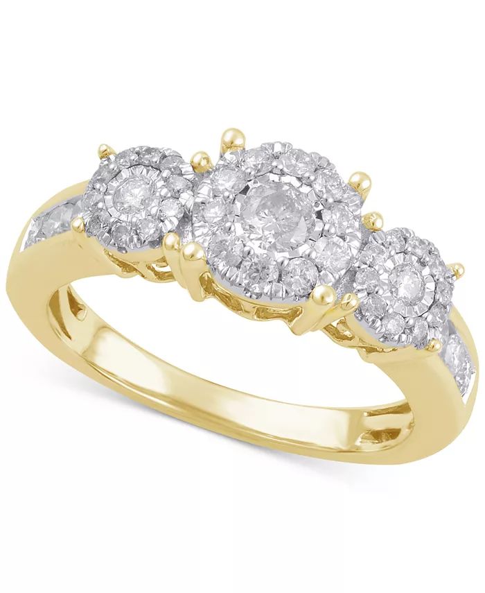 Diamond Three Stone Engagement Ring (3/4 ct. t.w.) in 15k Gold