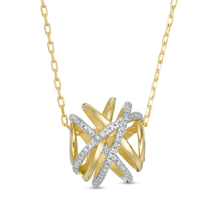 Wonder Woman Collection 1/15 CT. T.W. Diamond Themyscira Island Pendant in 10K Gold:Wonder Woman Collection 1/15 CT. T.W. Diamond Themyscira Island Pendant in 10K Gold