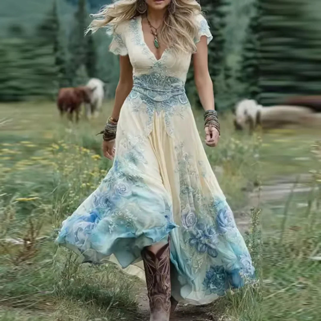 Celestine™ | Tailored & Flowing Floral Dress