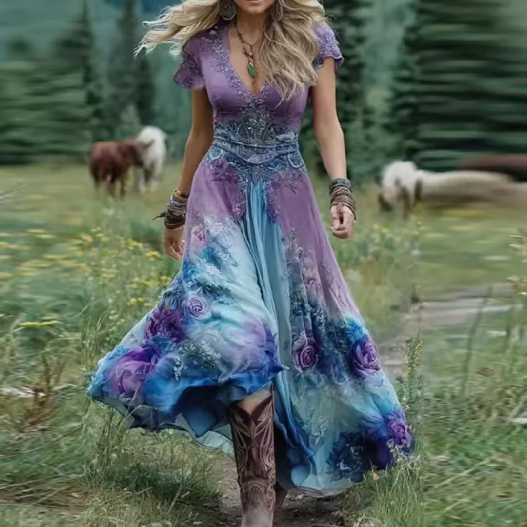 Celestine™ | Tailored & Flowing Floral Dress