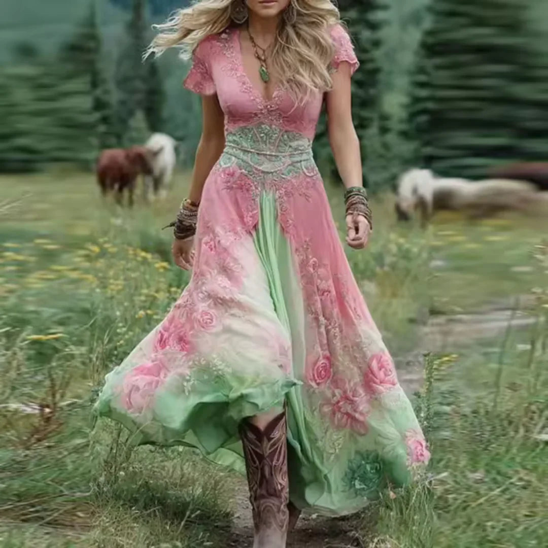 Celestine™ | Tailored & Flowing Floral Dress