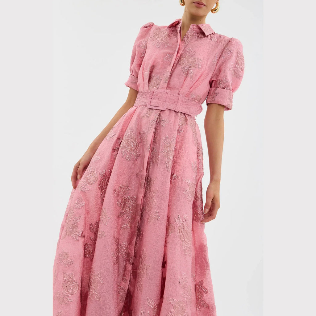 BEATRICE™ | PINK PUFF-SLEEVE DRESS