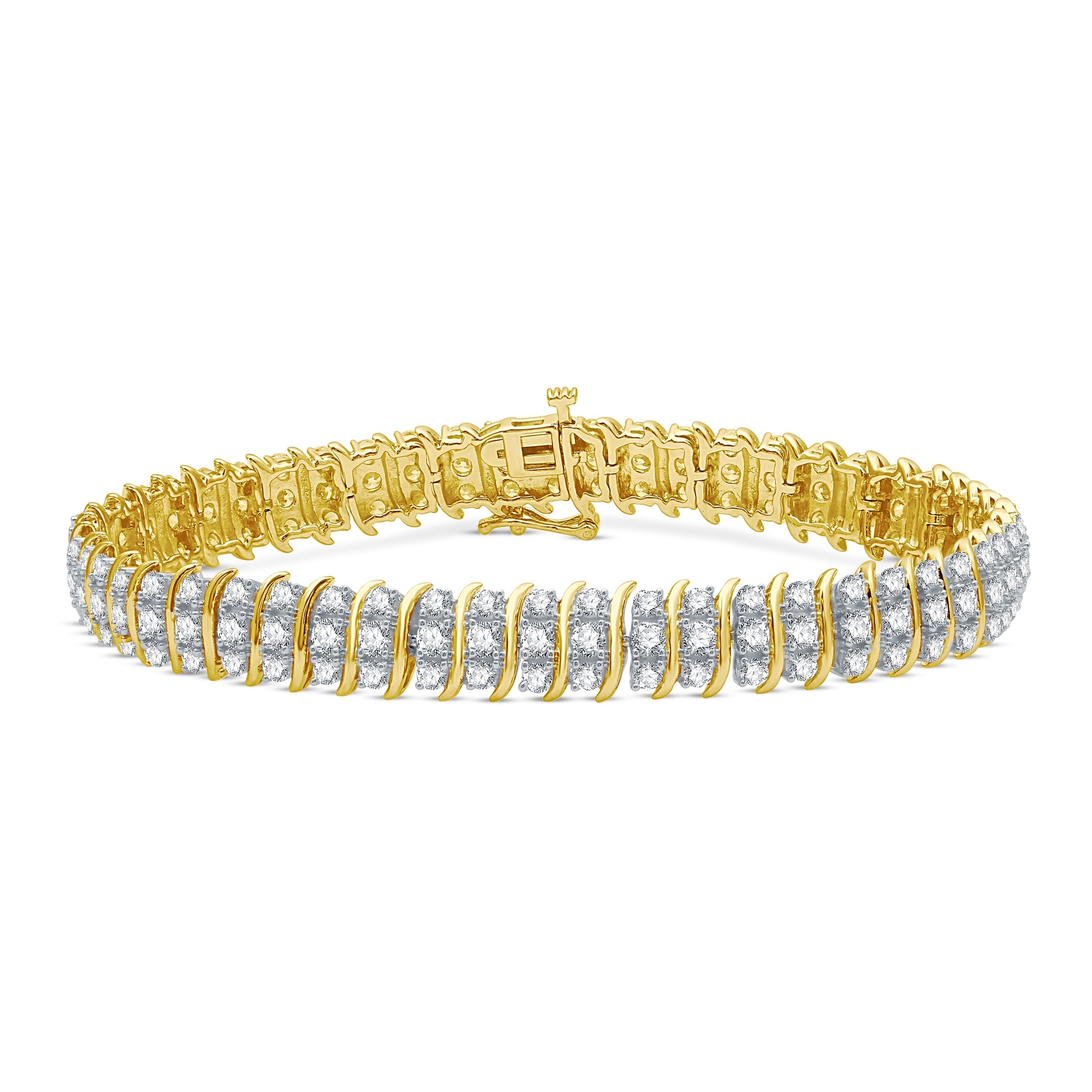 Diamond Bracelet 5 ct tw 10K Yellow Gold 7.5
