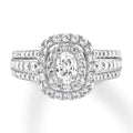 Vera Wang WISH Oval Diamond Ring 1-3/8 ct tw 14K White Gold