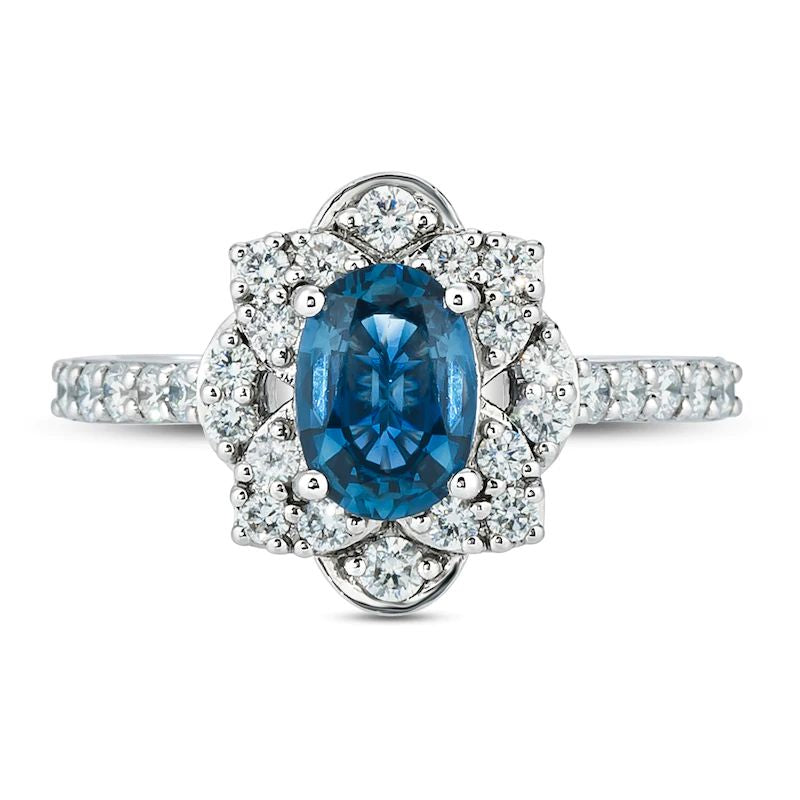 Le Vian Natural Sapphire Ring 5/8 ct tw Diamonds Platinum