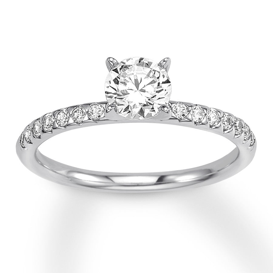 Diamond Engagement Ring 3/4 ct tw Round-cut 14K White Gold