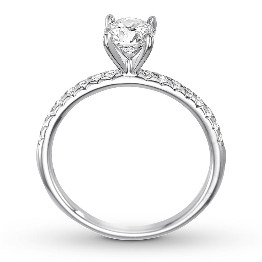 Diamond Engagement Ring 3/4 ct tw Round-cut 14K White Gold