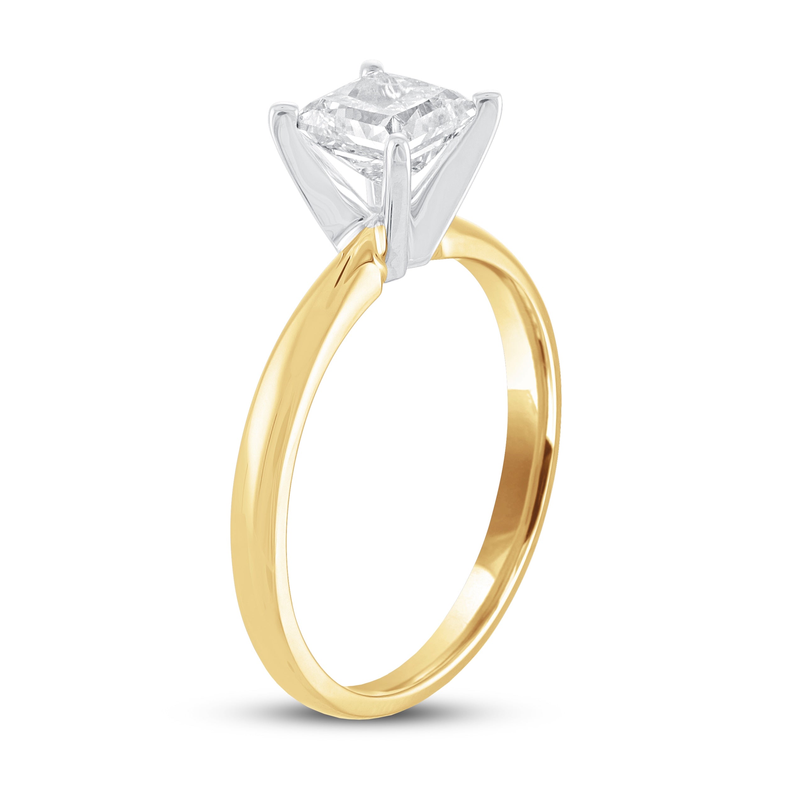 Diamond Solitaire Engagement Ring 1 ct tw Princess-cut 14K Yellow Gold