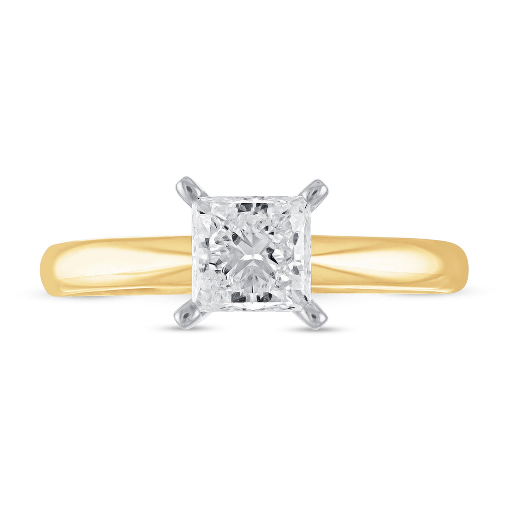 Diamond Solitaire Engagement Ring 1 ct tw Princess-cut 14K Yellow Gold