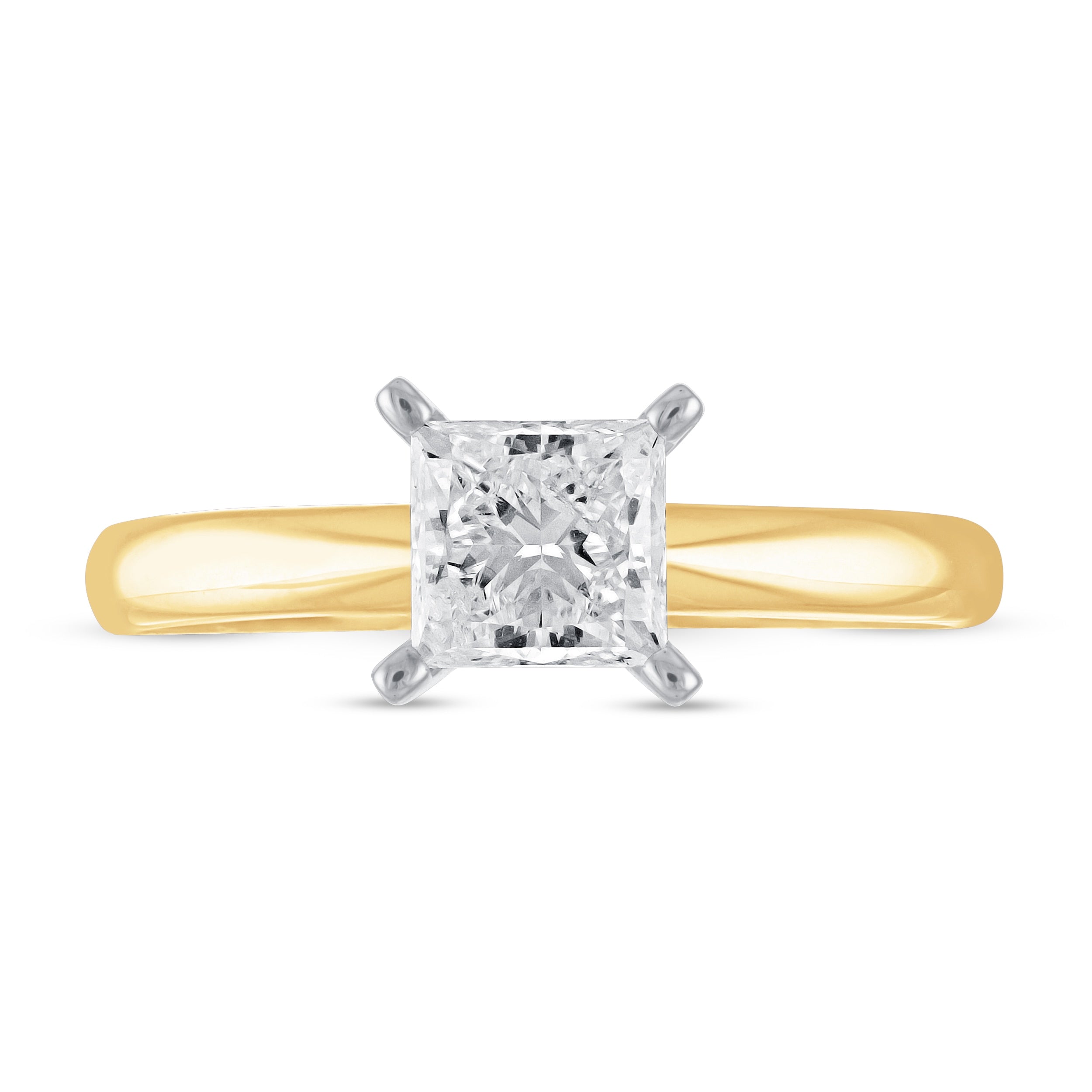 Diamond Solitaire Engagement Ring 1 ct tw Princess-cut 14K Yellow Gold