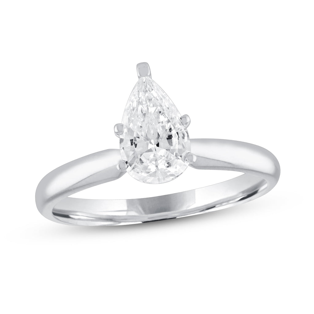 Diamond Solitaire Engagement Ring 1 ct tw Pear-shaped 14K White Gold