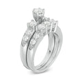 3 CT. T.W. Diamond Past Present Future? Bridal Set in 14K White Gold