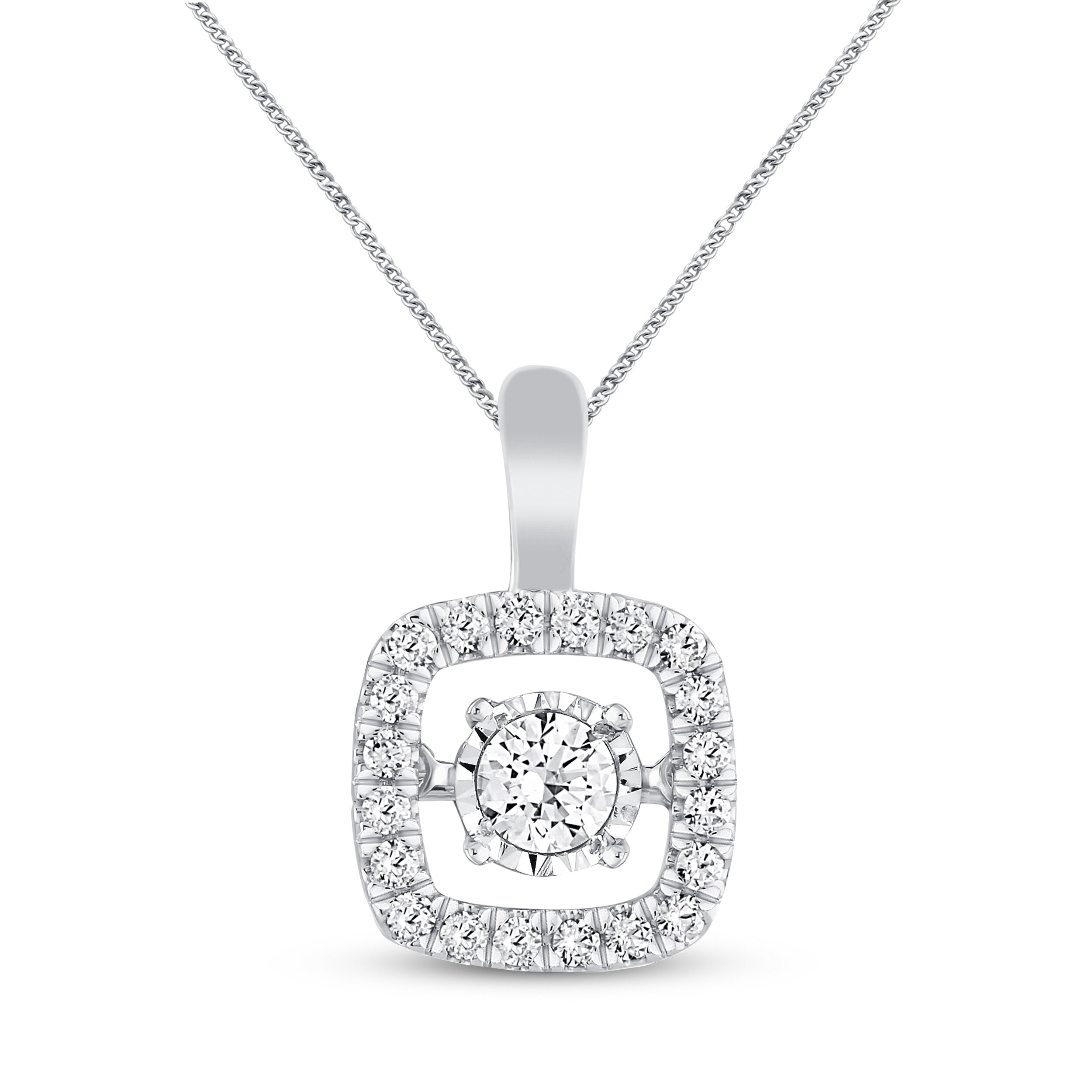 Unstoppable Love Necklace 1/2 ct tw 10K White Gold 19