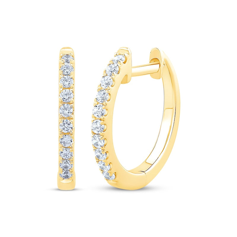 Diamond Hoop Earrings 1/6 ct tw 10K Yellow Gold