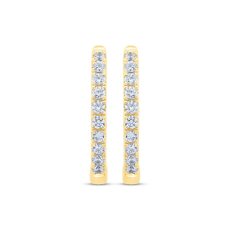 Diamond Hoop Earrings 1/6 ct tw 10K Yellow Gold