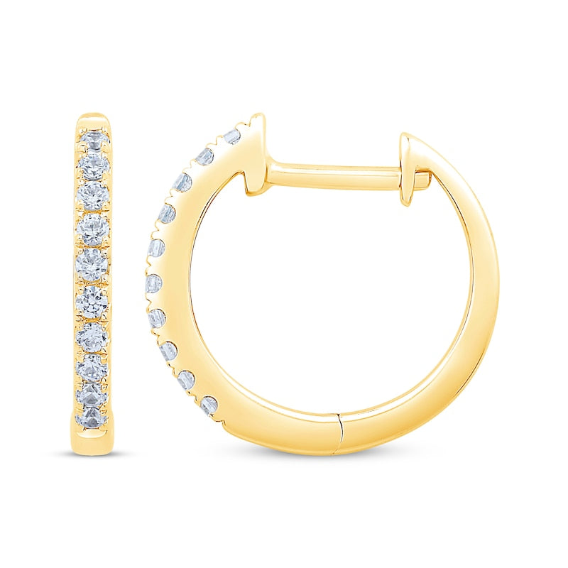 Diamond Hoop Earrings 1/6 ct tw 10K Yellow Gold