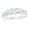 1-1/2 CT. T.W. Diamond Past Present Future? Engagement Ring in 14K White Gold