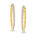 1/2 CT. T.W. Diamond Oval Hoop Earrings in 10K Gold