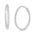 Marilyn Monroe? Collection 3 CT. T.W. Journey Diamond Inside-Out Hoop Earrings in 10K White Gold