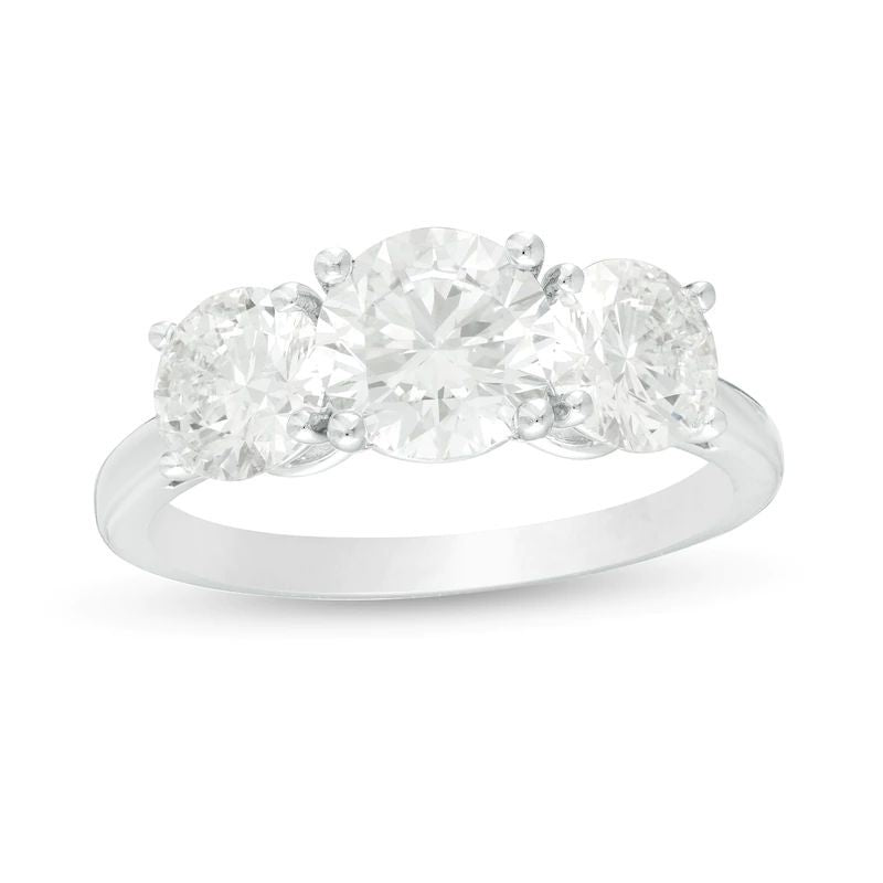 3 CT. T.W. Certified Lab-Created Diamond Past Present Future? Engagement Ring in 14K White Gold (G/SI2)