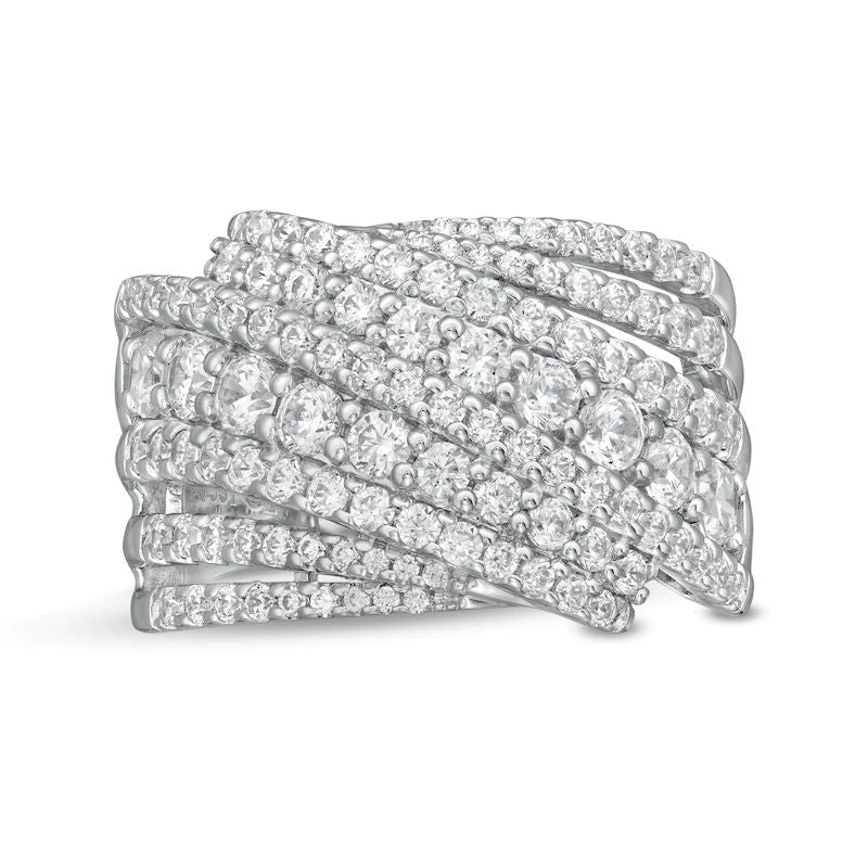 Marilyn Monroe? Collection 2 CT. T.W. Journey Diamond Multi-Row Ring in 10K White Gold