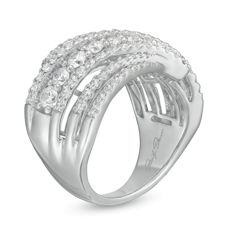 Marilyn Monroe? Collection 2 CT. T.W. Journey Diamond Multi-Row Ring in 10K White Gold
