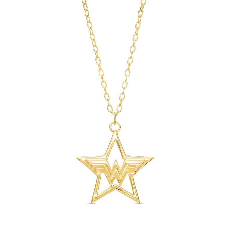 Wonder Woman? Collection Star with Logo Necklace in 10K Gold