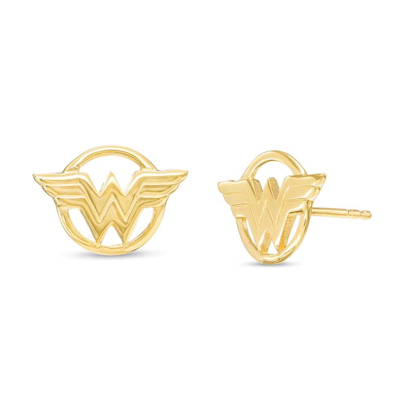 Wonder Woman? Collection Logo Stud Earrings in 10K Gold