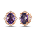 Le Vian Amethyst Earrings 1/5 ct tw Diamonds 14K Strawberry Gold