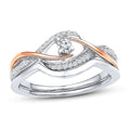 Promise Ring 1/5 ct tw Diamonds Sterling Silver/10K Rose Gold