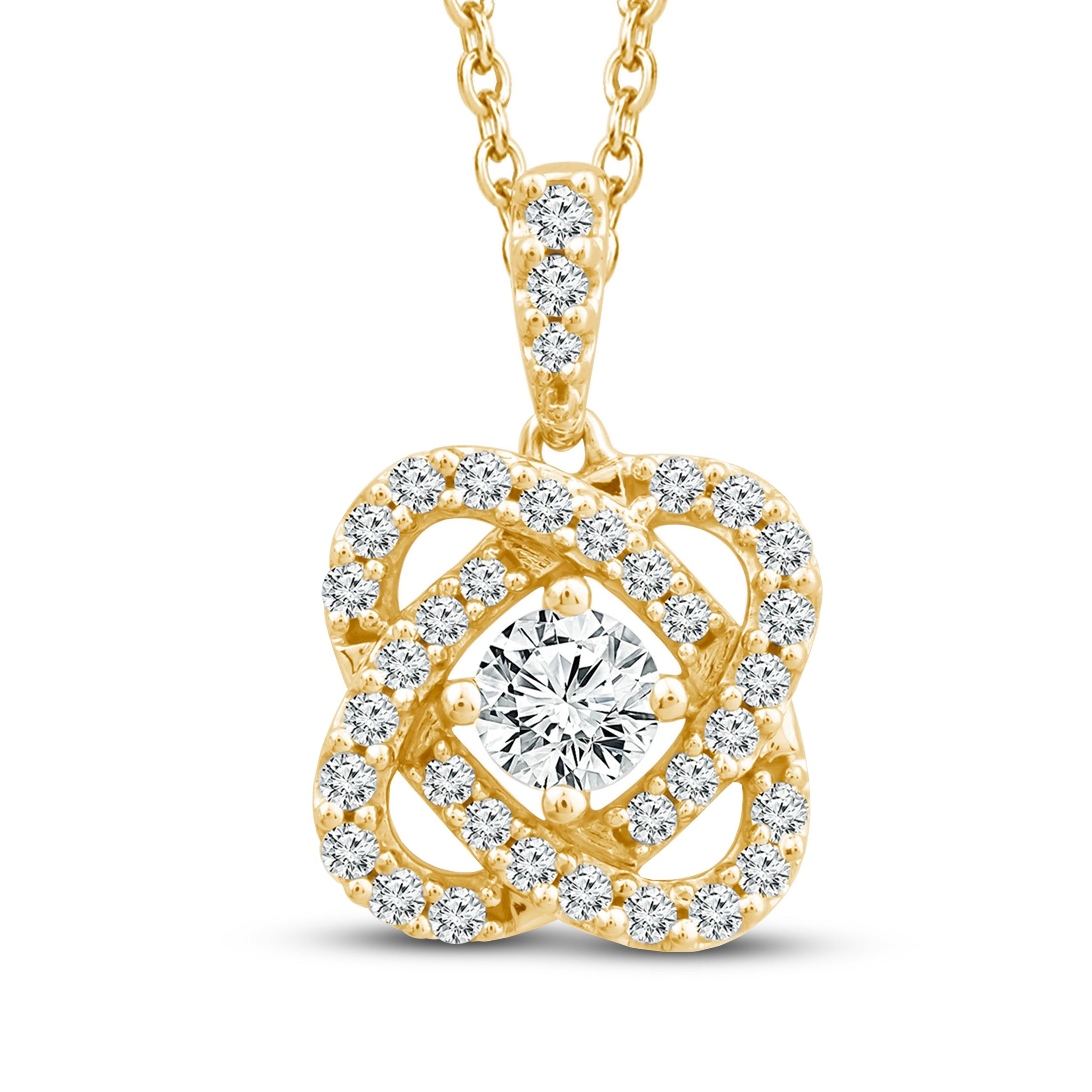 Center of Me Diamond Necklace 1/2 ct tw 10K Yellow Gold 18