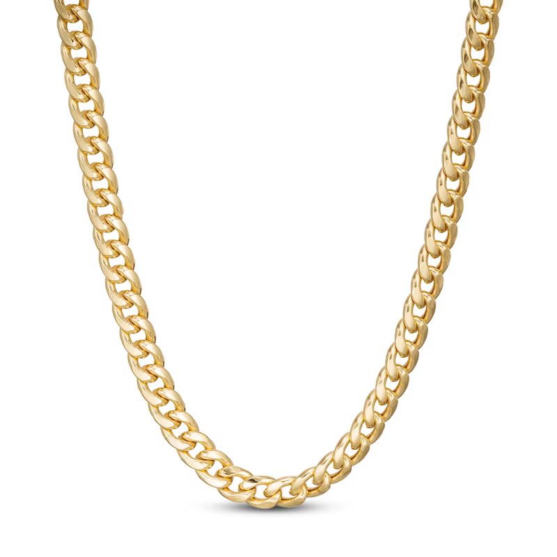 Hollow Cuban Chain Necklace 10K Yellow Gold 24