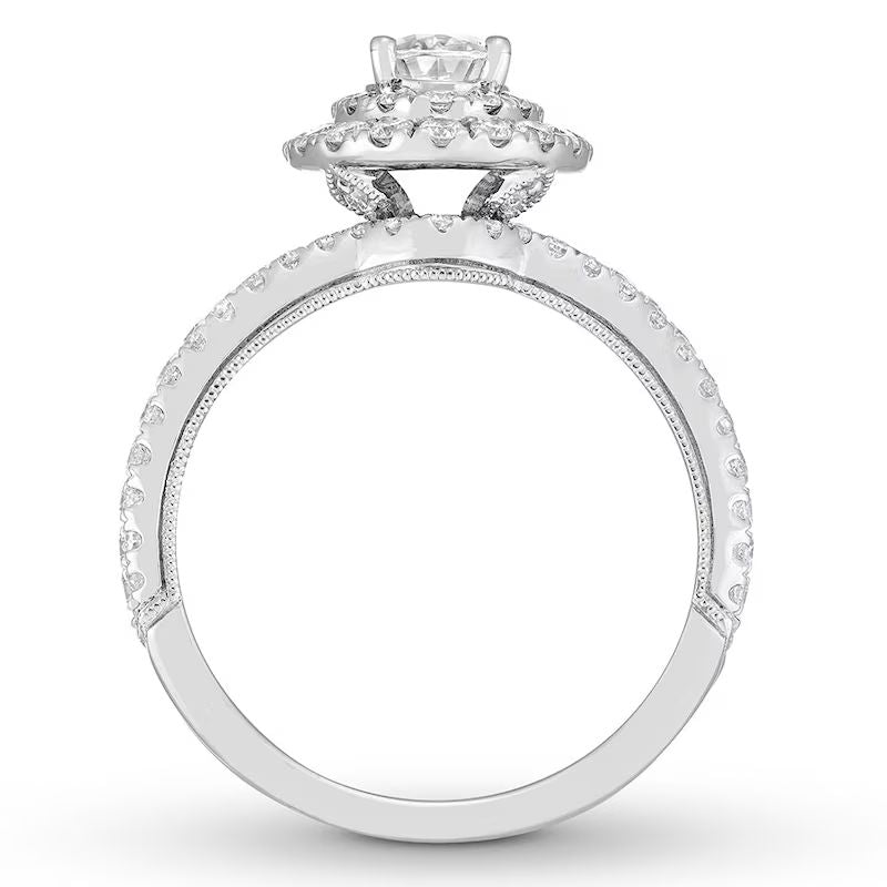 Neil Lane Diamond Bridal Set 1-7/8 ct tw Oval & Round-cut 14K White Gold