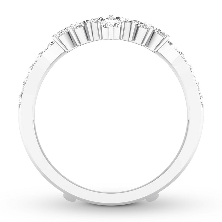 Diamond Enhancer Ring 3/4 ct tw Marquise/Round 14K White Gold