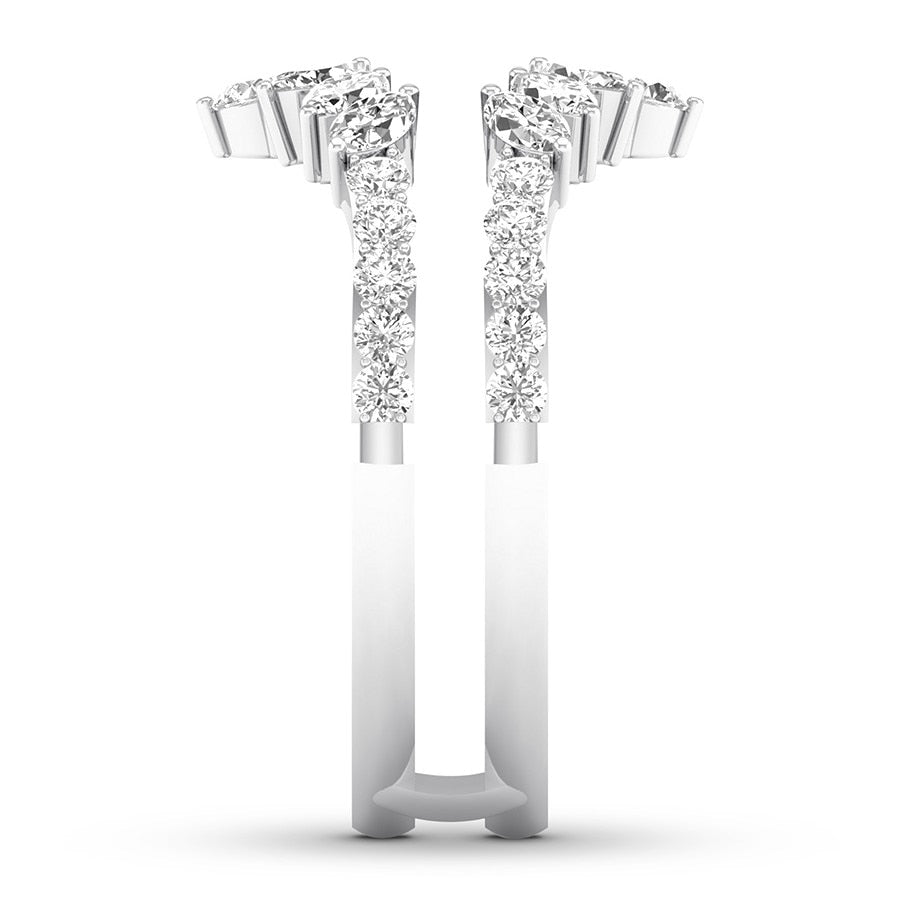 Diamond Enhancer Ring 3/4 ct tw Marquise/Round 14K White Gold