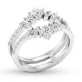 Diamond Enhancer Ring 3/4 ct tw Marquise/Round 14K White Gold