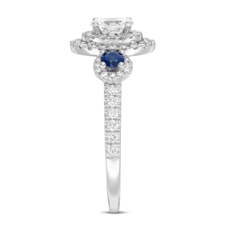 Vera Wang WISH Ring 1 ct tw Diamonds & Sapphires 14K White Gold