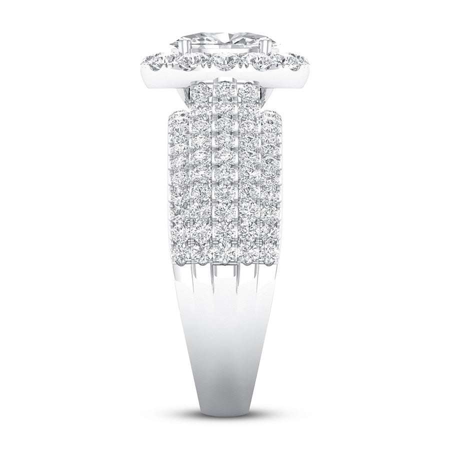 Certified Diamond Engagement Ring 1-3/8 ct tw 14K White Gold