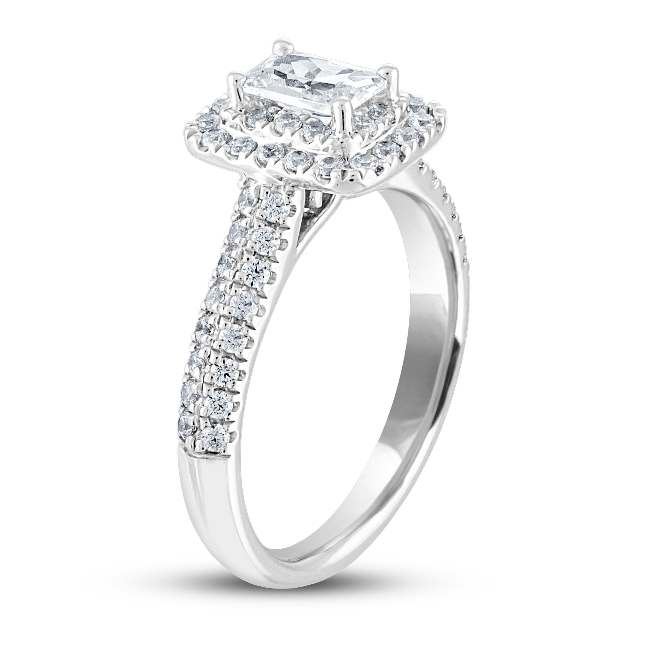 Emerald-cut Leo Diamond Engagement Ring 1 ct tw 14K White Gold