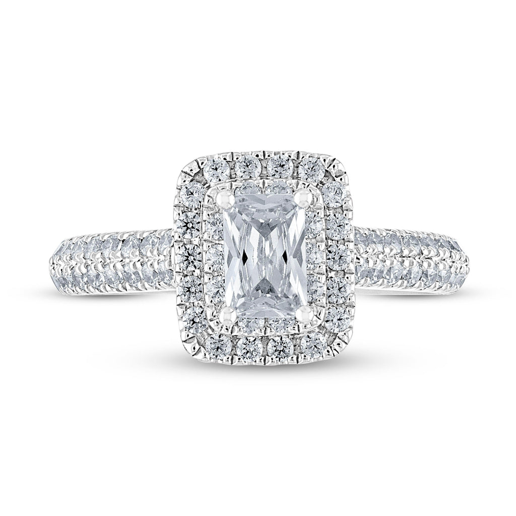 Emerald-cut Leo Diamond Engagement Ring 1 ct tw 14K White Gold